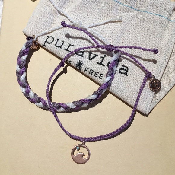 PURA VIDA Coordinating Purple Lavender Wave Bracelet Set NEW - Picture 1 of 5